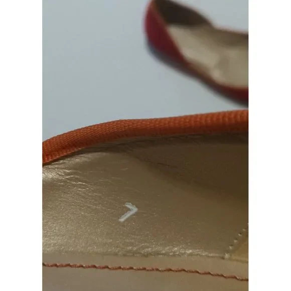 Hogan Red Coguette Fabric with Orange Trim Peep Toe Ballet Flats US 7 EUR 37.5 - Picture 8 of 8